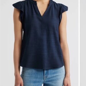 Wit & Wisdom Womens Flutter Sleeve Top Small